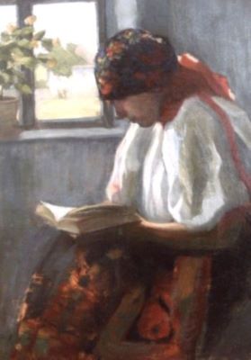 pictură - Acs, Ferenc; Femeie citind