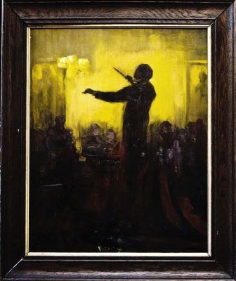 pictură de șevalet - Oteleșanu Michail Ottilia; George Enescu dirijând