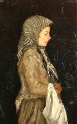 pictură - Andreescu, Ion; Portret de fetiță (Țărăncuță cu traistă)