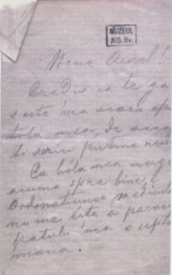 scrisoare - Mureșianu, Iacob; Informații către Aurel Mureșianu