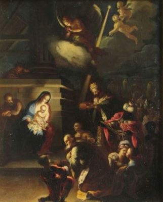 pictură - Saraceni Carlo (după); Adam Elsheimer (în maniera); Închinarea Magilor