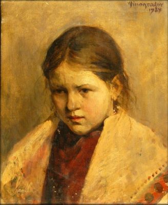 pictură de șevalet - Arsenievich Vinogradov, Sergei; Portret de fată