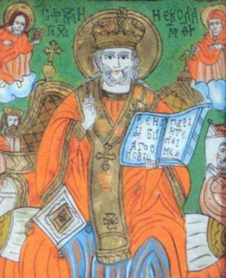 icoană pe sticlă; Sfântul Ierarh Nicolae