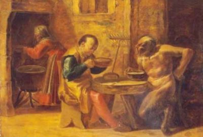 pictură - Venne, Pseudo van de; Satirul și țăranul