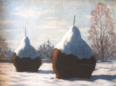 pictură - Börtsök, Samu; Căpițe de fân