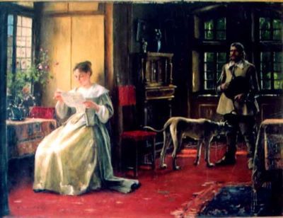 pictură - Munkácsy, Mihaly; Scrisoarea
