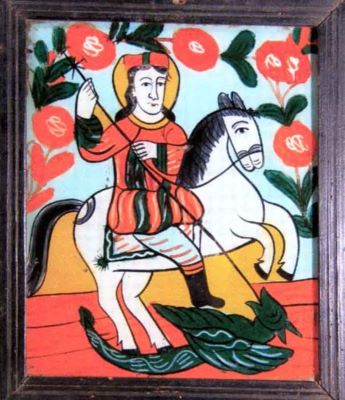 icoană pe sticlă; Sfântul Gheorghe