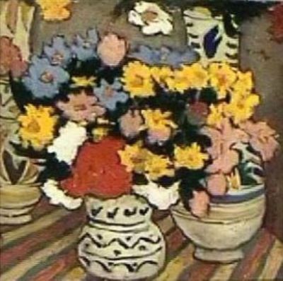 pictură - Tonitza, Nicolae; Flori în glastre