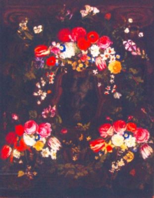 pictură - Thielen, Jan Philipp van; Ghirlandă de flori cu lalele