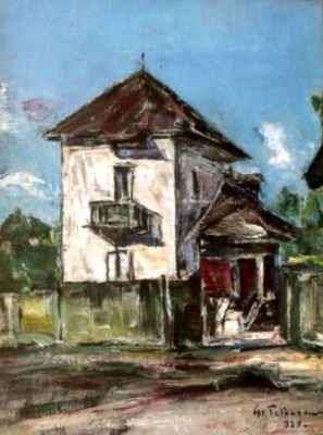 pictură - Petrașcu, Gheorghe; Peisaj cu case