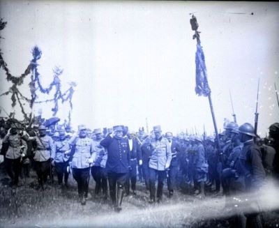 clișeu; Delegația militară franceză condusă de mareșalul Ferdinand Foch pe platoul de la Alba Iulia
