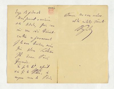 manuscris - Scrisoarea a fost redactată de M. Kogălniceanu; Scrisoare adresată de Mihail Kogălniceanu fiului său, Ioan, datată „1 aprilie 1887, București”
