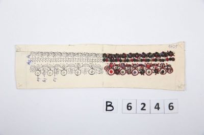 model de broderie - Achim Tănase; ”Brață” din margine pieptar femeiesc național