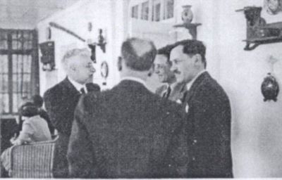 fotografie; prof. Gutton, prof. Ștefan Procopiu, prof. C. Mihul și Tudor Ionescu