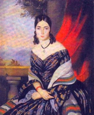pictură - Schiavioni, Giovani; Femeie pe terasă