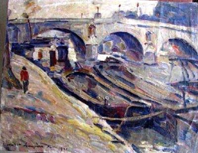 pictură - Schweitzer-Cumpăna, Rudolf; Pe cheiul Senei