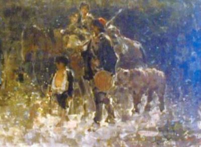 pictură - Grigorescu, Nicolae; Țigani cu ursul