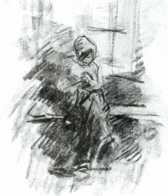 desen - Grigorescu, Nicolae; La fereastră