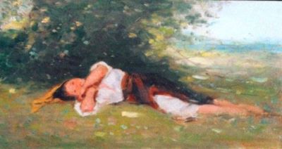 pictură - Grigorescu, Nicolae; Țărăncuță culcată