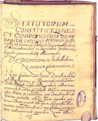 manuscris; Statuta, constitutiones et consuetudines Venerabilis Capituli Agriensis