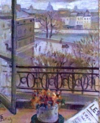 pictură - Pallady, Theodor; Flori la fereastră. Place Dauphine