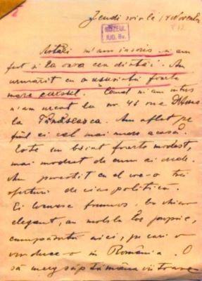 scrisoare - Mureșianu, A. Aurel; Mureșianu A. Aurel către mama sa, Elena