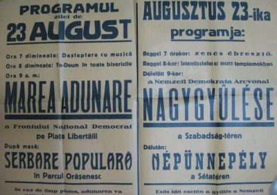 Programul zilei de 23 august 1945 la Cluj