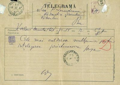 manuscris - Nicolae Iorga - autor; Telegramă adresată de Nicolae Iorga lui Petre Locusteanu, la redacția ziarului „Viitorul“