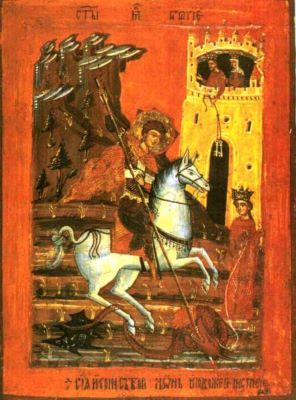 icoană; Sfântul Gheorghe omorând balaurul