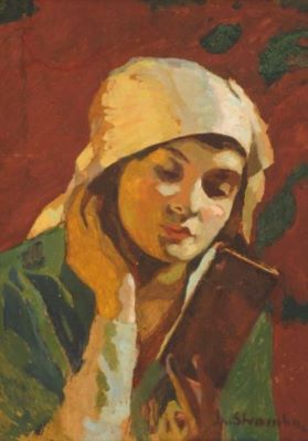 pictură - Strâmbu(lescu), Ipolit; Femeie citind