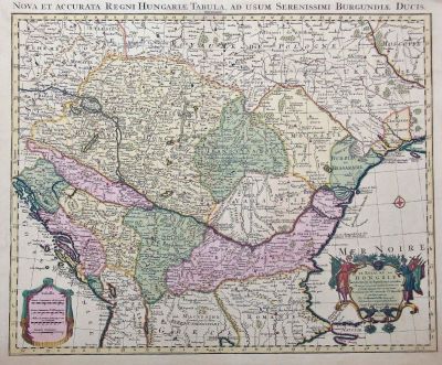 hartă - Guillaume DeIisle; Guillaume DeIisle, Ungaria, Paris, 1703 (ed. Johannes Covens și Cornelis Mortier, Amsterdam, c. 1740).