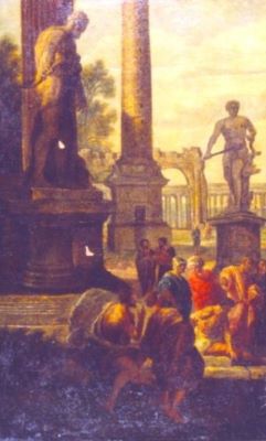 pictură - Panini, Giovanni; Ruine romane cu coloană