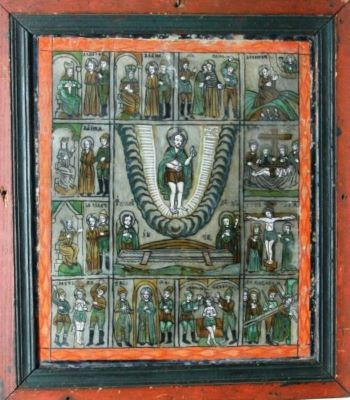 icoană pe sticlă - Poienaru, Simion; Învierea lui Iisus Hristos