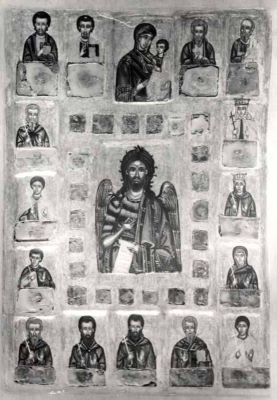 icoană; Sfântul Ioan Botezătorul înconjurat de Sfinți