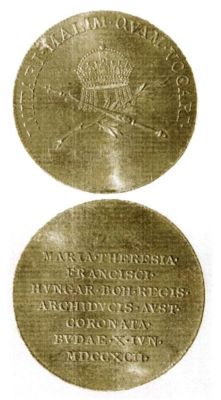 Medalie (jeton) dedicată încoronării Mariei Teresia ca regină a Ungariei