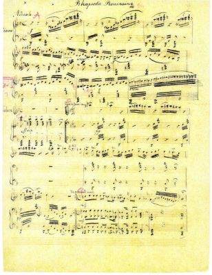 partitură - Porumbescu, Ciprian; Morceau de Salon en forme d'une Rhapsodie Roumaine avec acompagnement de piano