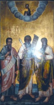 icoană - zugrav Veniamin ot Solca; Sfântul Enoh, Sfântul Proroc Ilie și Sfântul Ioan Bogoslov