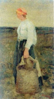 pictură - Andreescu, Ion; Femeie cu sac