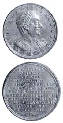 Medalie dedicată împăratului Decentius