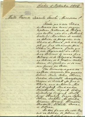 scrisoare - Liviu, Andrei; Andrei Liviu către Mureșianu Iacob