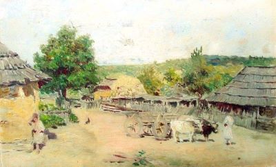 pictură - Aman, Theodor; Car cu boi