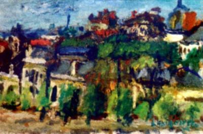 pictură - Grigorescu, Lucian; Case și pomi