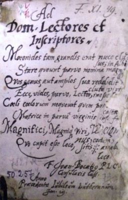 manuscris; Miscellaneu – numit convențional De Liber amicorum