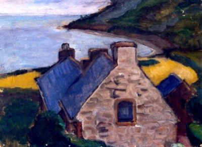 pictură - Pallady, Theodor; Case la malul mării - Bretania