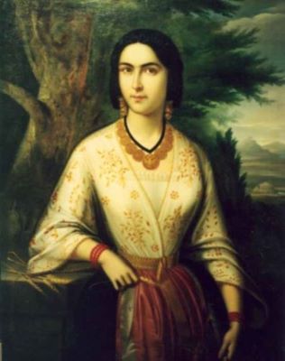 pictură - Tattarescu, Gheorghe; Femeie tânără cu salbă