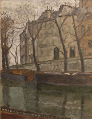 pictură de șevalet - Pallady, Theodor; Pe malul Senei