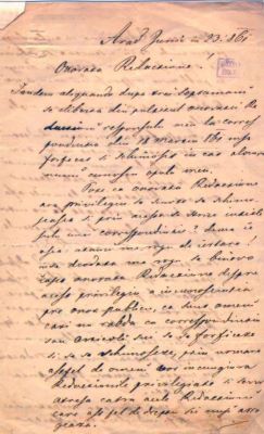 scrisoare - Popovici, Ion; Popovici Ioan către redacția ziarului 