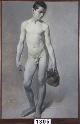 pictură - Dörschlag, Carl; Băiat cu urcior