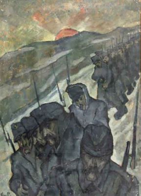 pictură - Eder, Hans; Retragerea trupelor austro-ungare