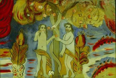 icoană - Prodan, Maria; Adam și Eva